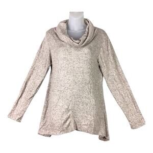 Forgotten Grace Women’s Gray Cream Speckled Cowl Neck Sweater Size S NWOT